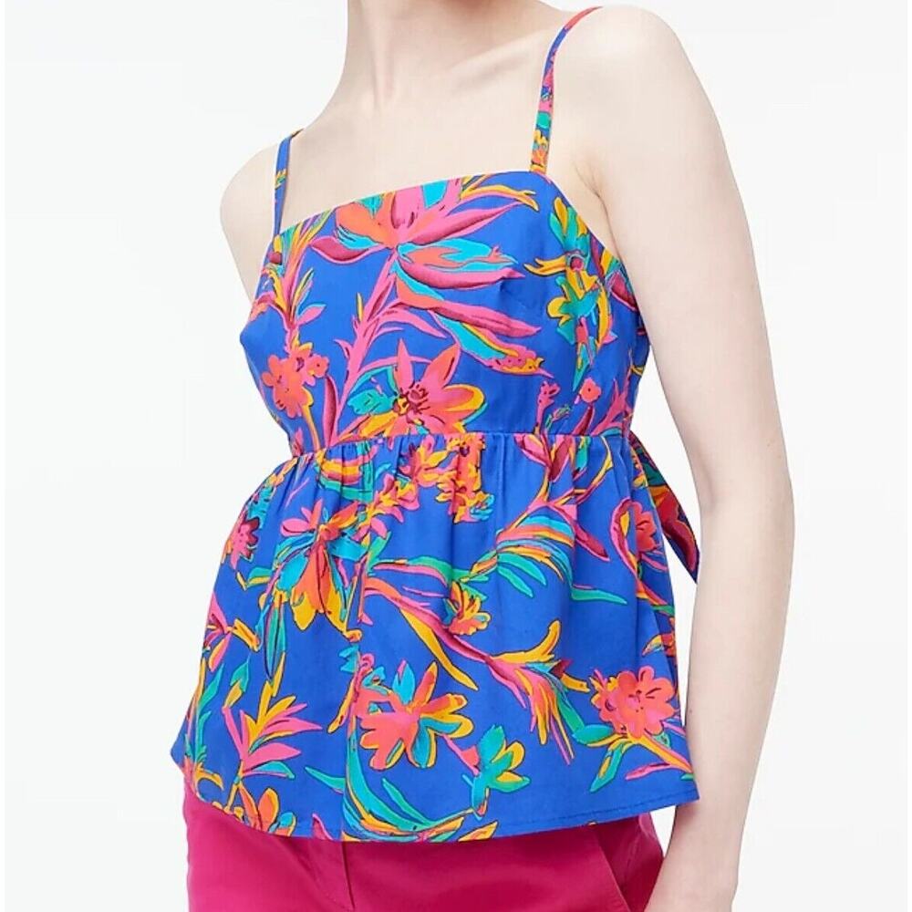 NWT J.Crew Floral Spaghetti Strap Top Size 12